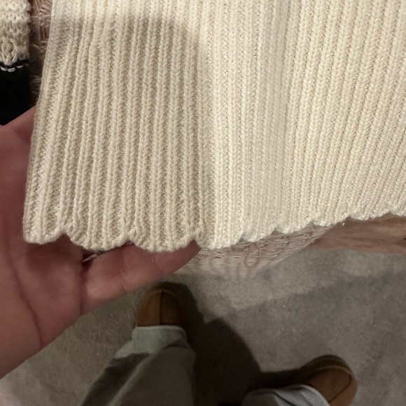 Maurices Cream and Black Striped Square Neck Sweater - Picture 3 of 8